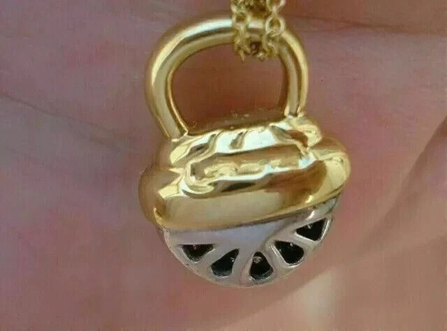 2Ct Round Cut Real Moissanite Women’s Charm Pendant 14K Yellow Gold Plated 18”