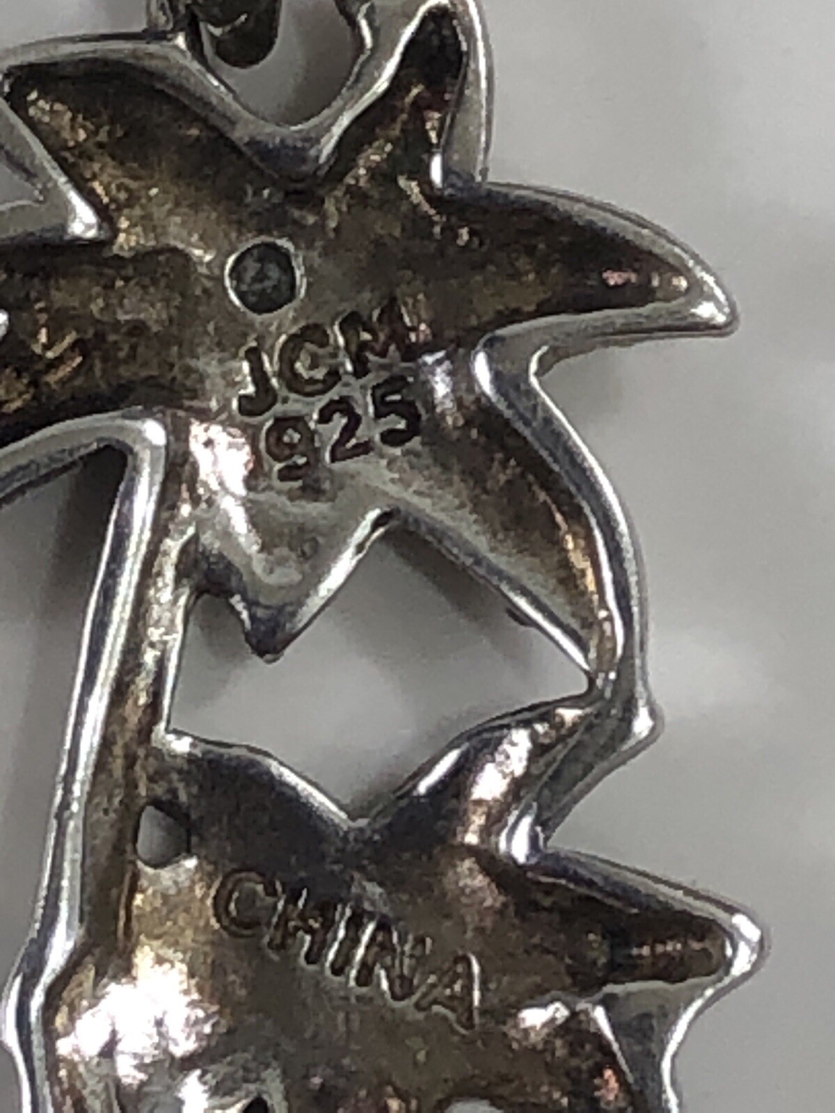 JCM Jacmel Necklace 925 Sterling Silver Palm Tree Diamond Accent – 18″ Length