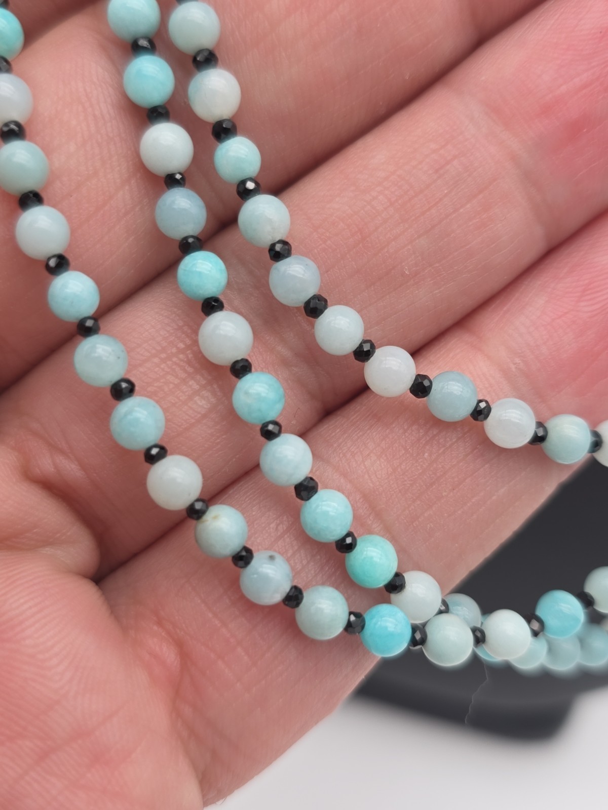 Jay King, DTR mine finds, 3 strand Amazonite necklace 925 Sterling
