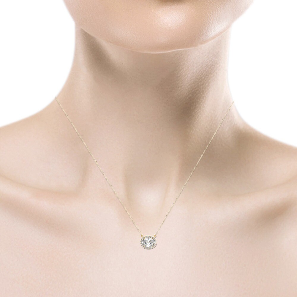 IGI Diamond Pendant VVS2 F Oval 1.65 Ctw Lab Created 14k White Gold Eye Clean