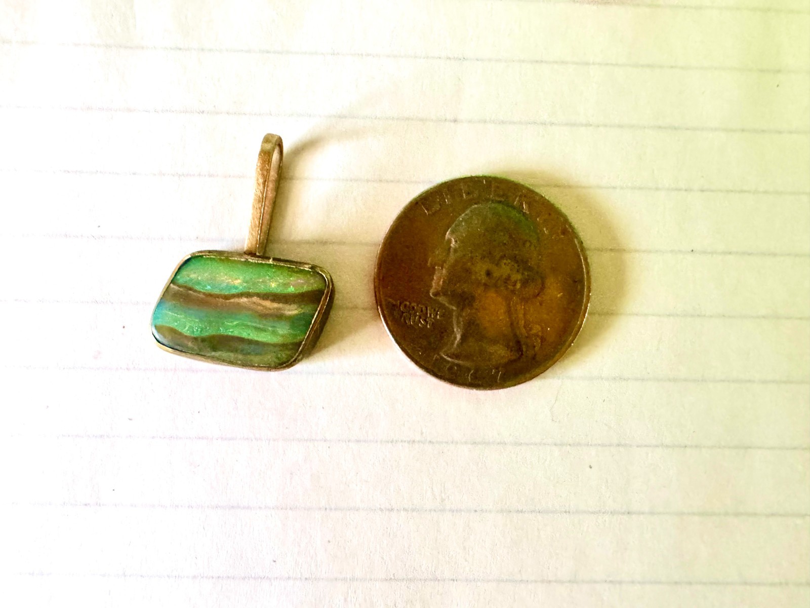 Australian Gem Boulder Opal Pendant Gold