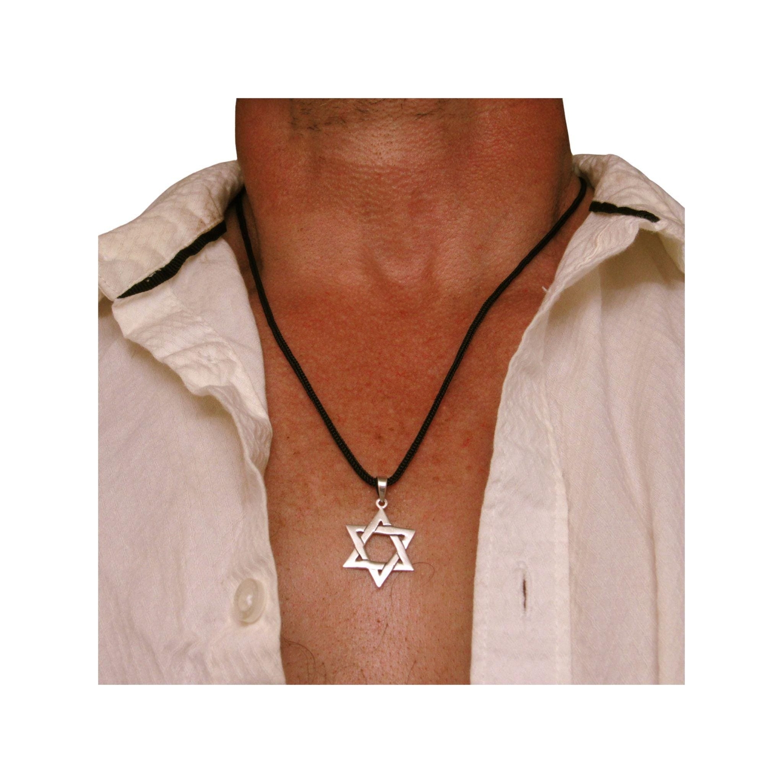 Jewish Star Necklace for Men – Solid 925 Sterling Silver Star of David Pendant