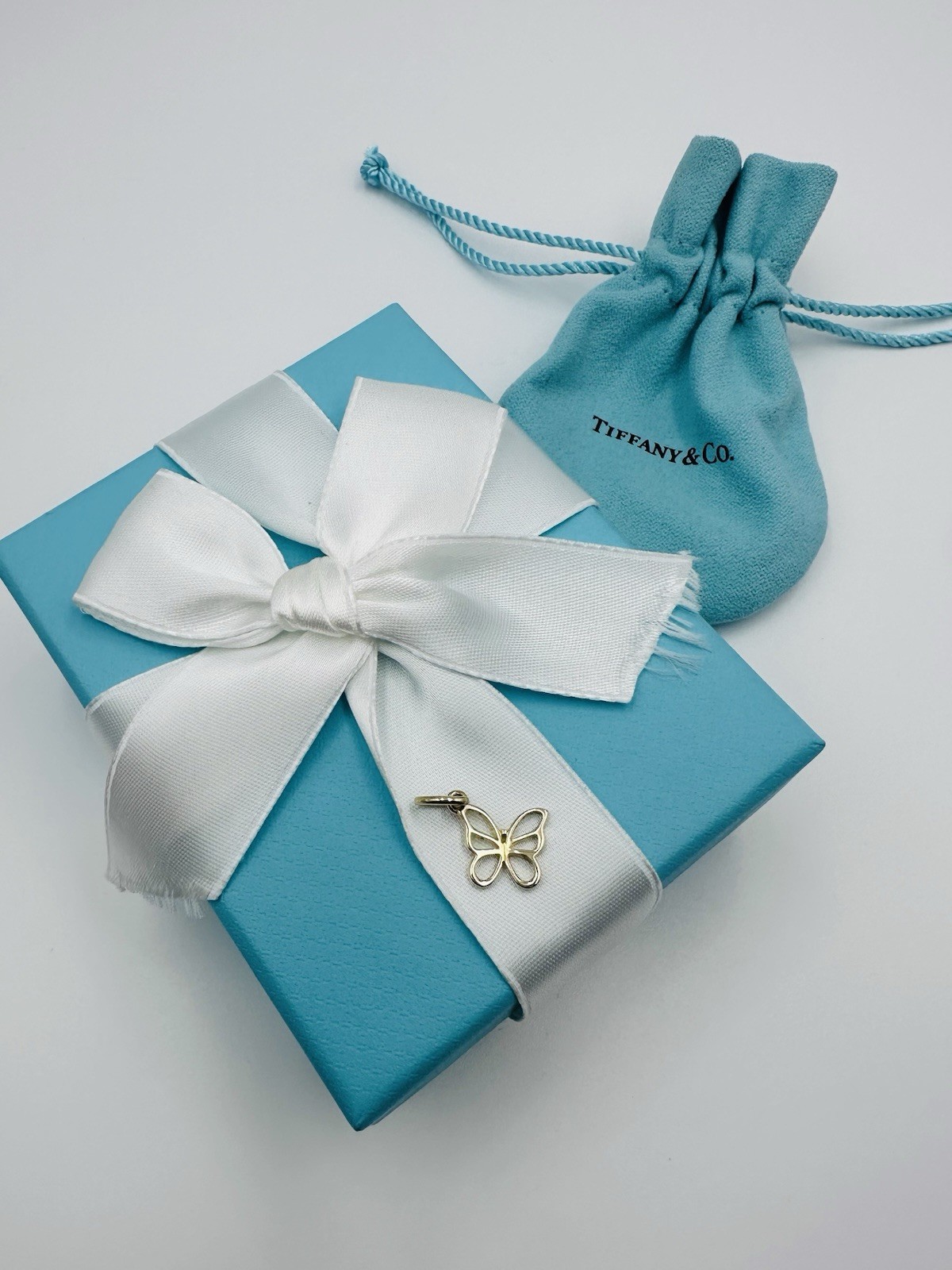 RARE Tiffany & Co. 18K Yellow Gold Butterfly Charm with Packaging