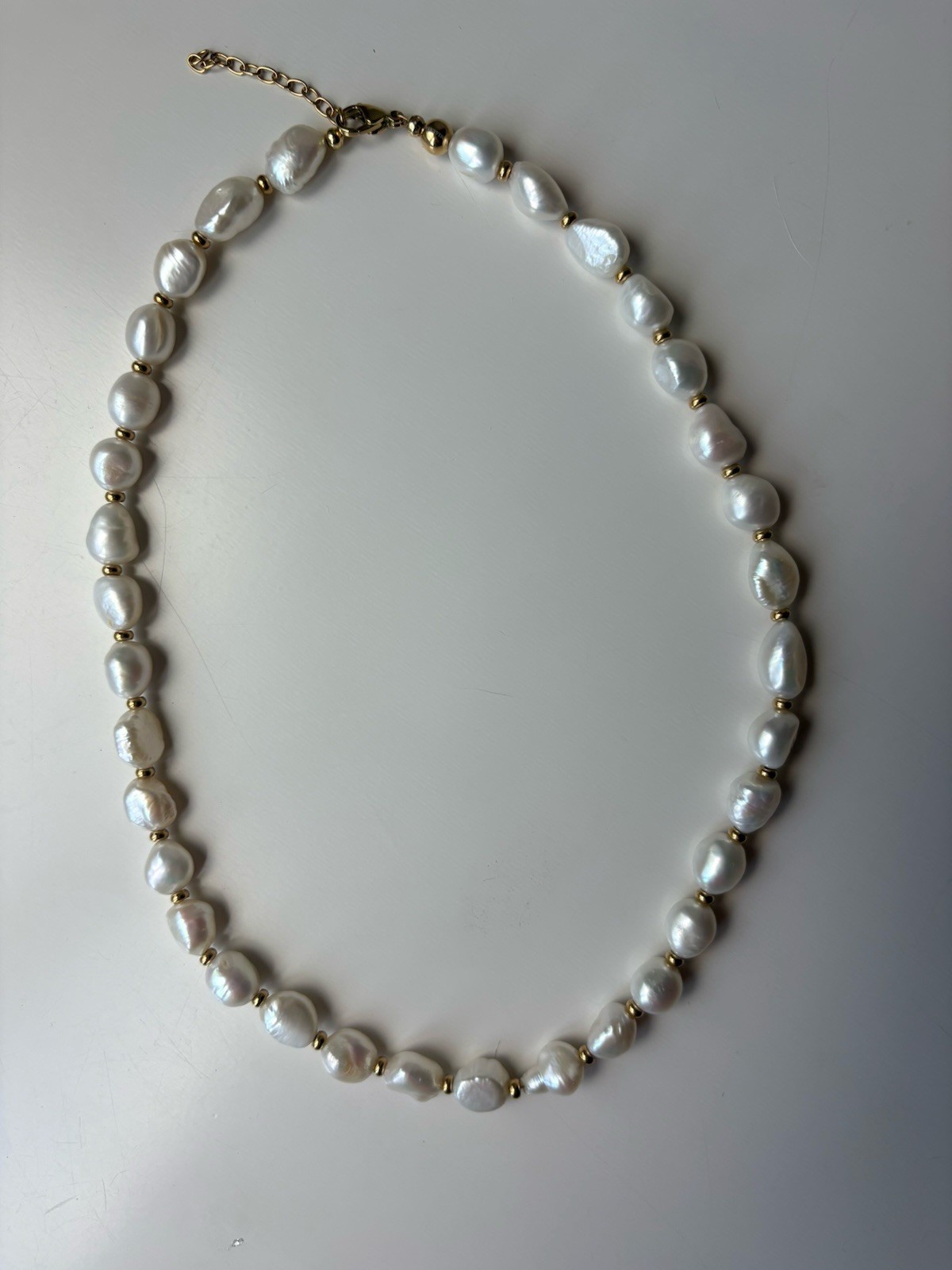 Nialaya Baroque Freshwater Pearl Necklace 18k Gold Plated 20 Inches Long Unisex