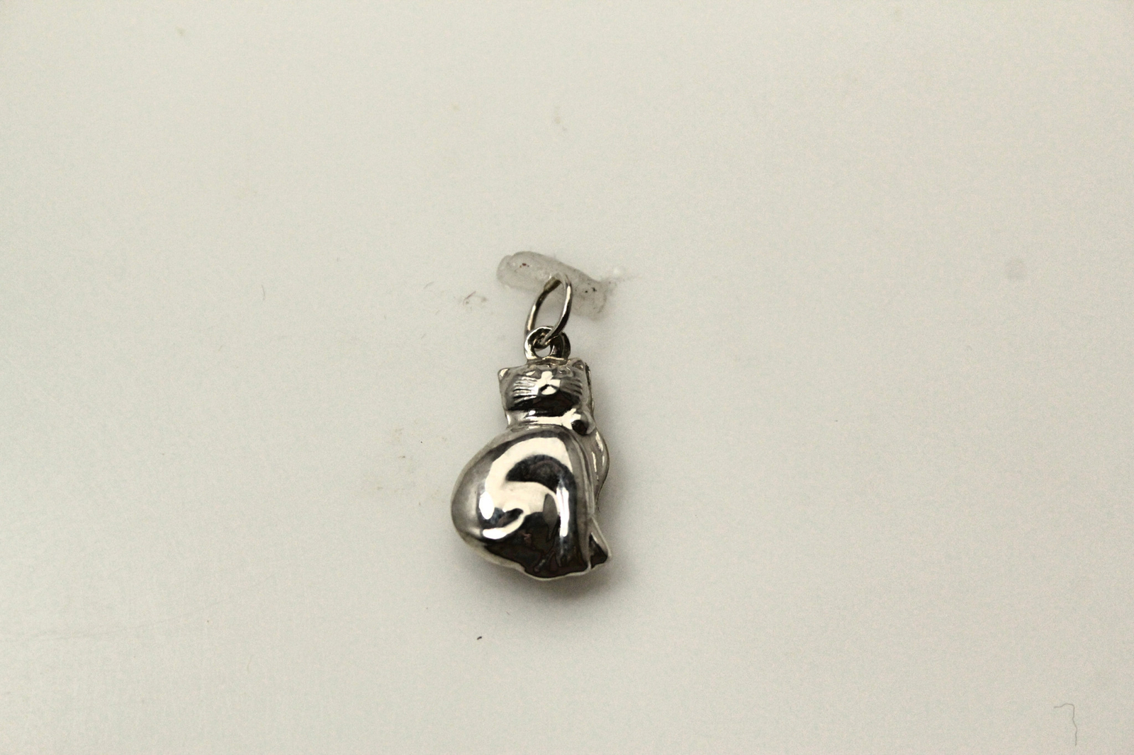 Puffy Cat Charm 925 Sterling Silver 1.4 Grams (PEN8223)
