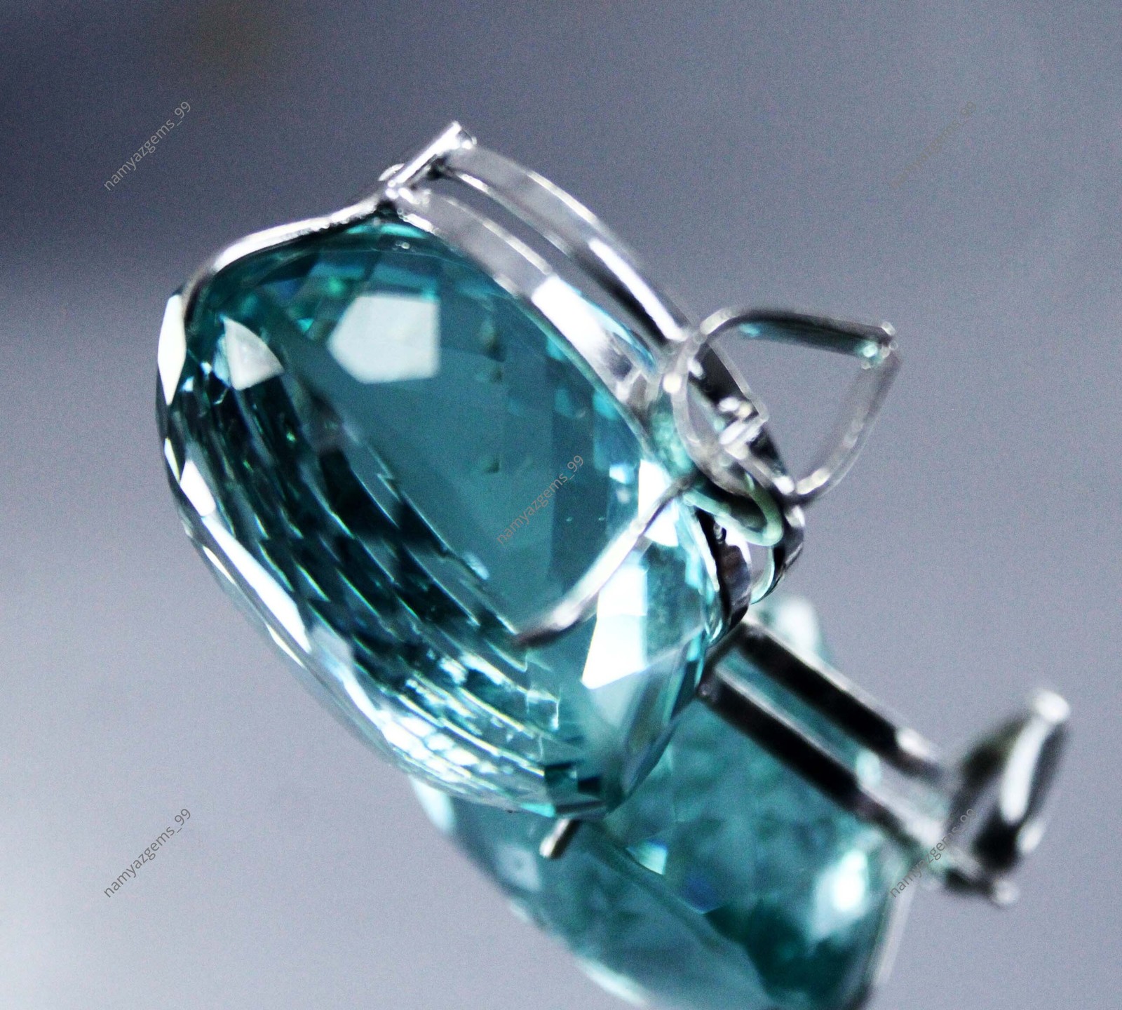 111.75 Ct Natural Aquamarine 925 Solid Silver Pendant Round Cut Gemstone