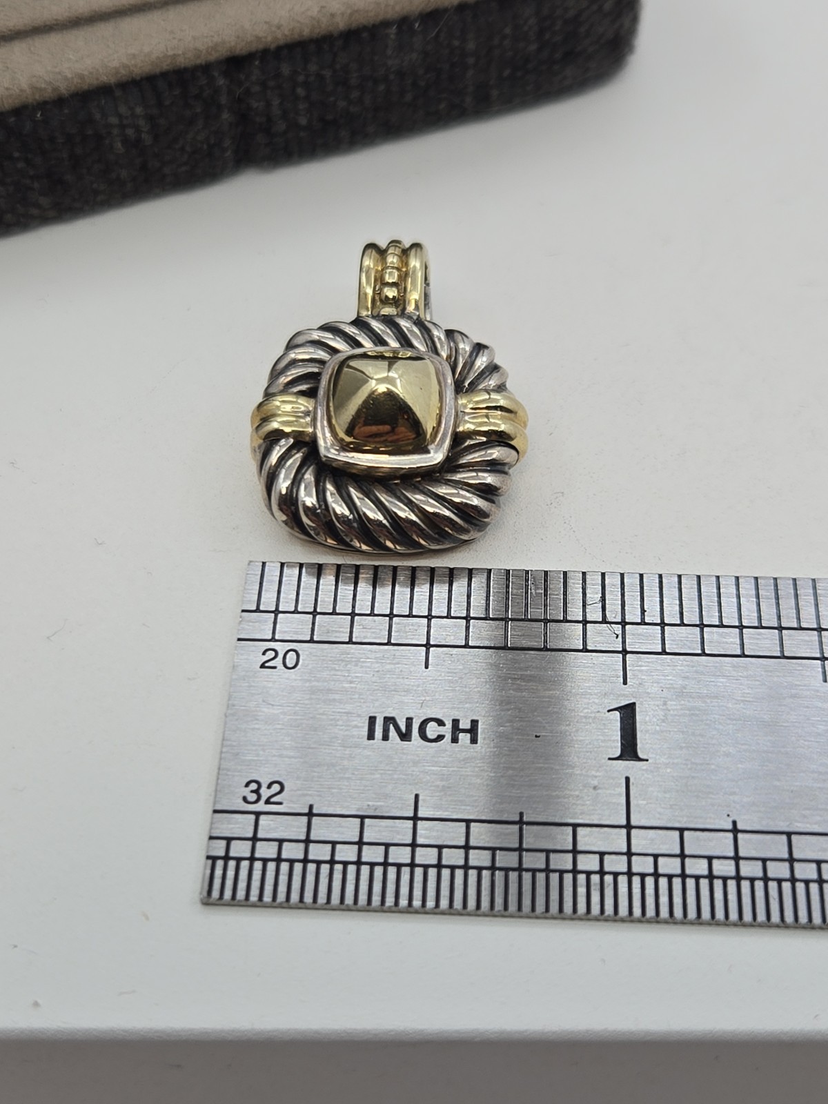 David Yurman Pendant, Albion , Medium ,14k Yellow Gold Sterling Silver