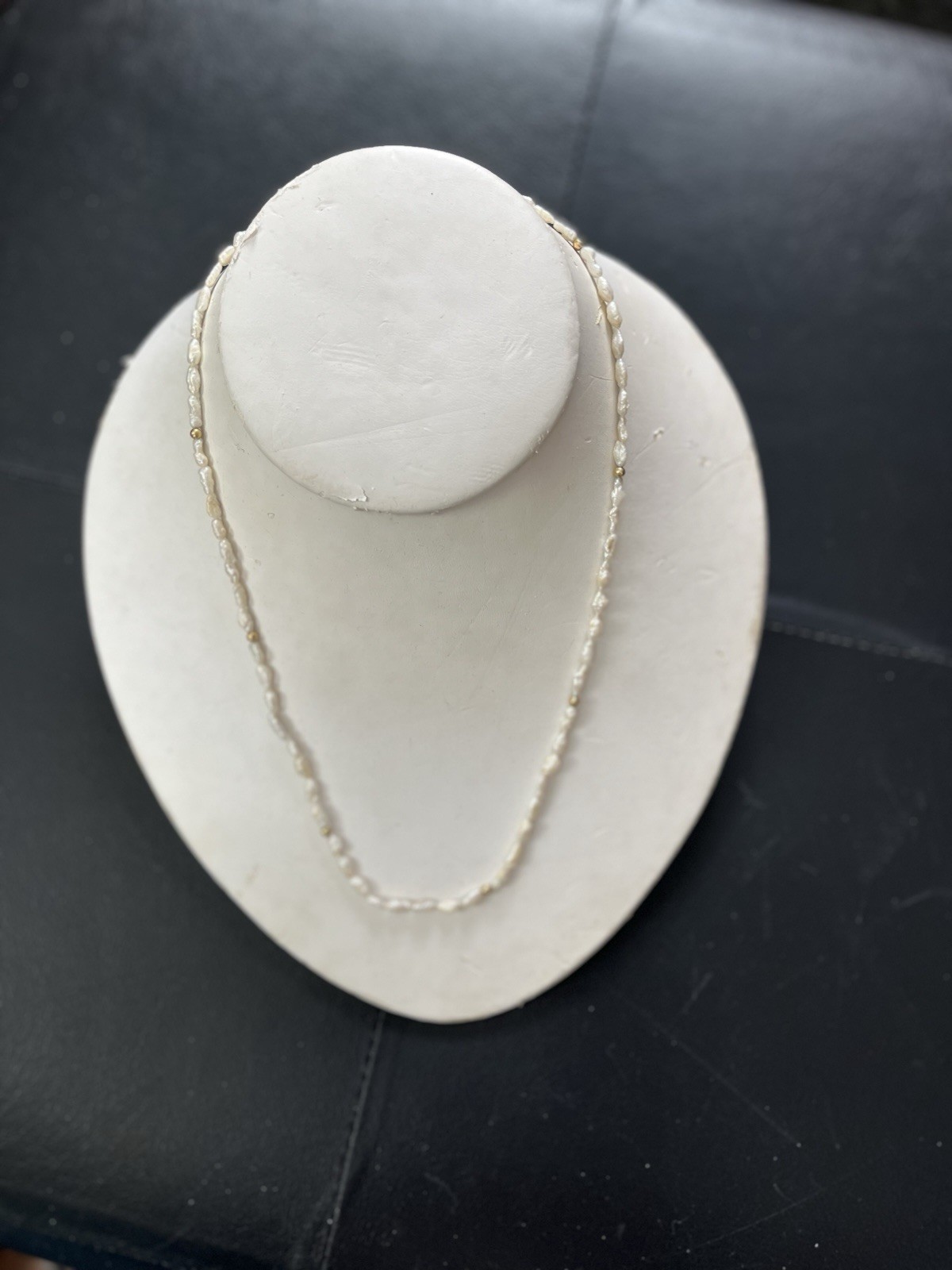18” Freshwater Pearl Necklace 14k Gold Ball & Hook 1980’s