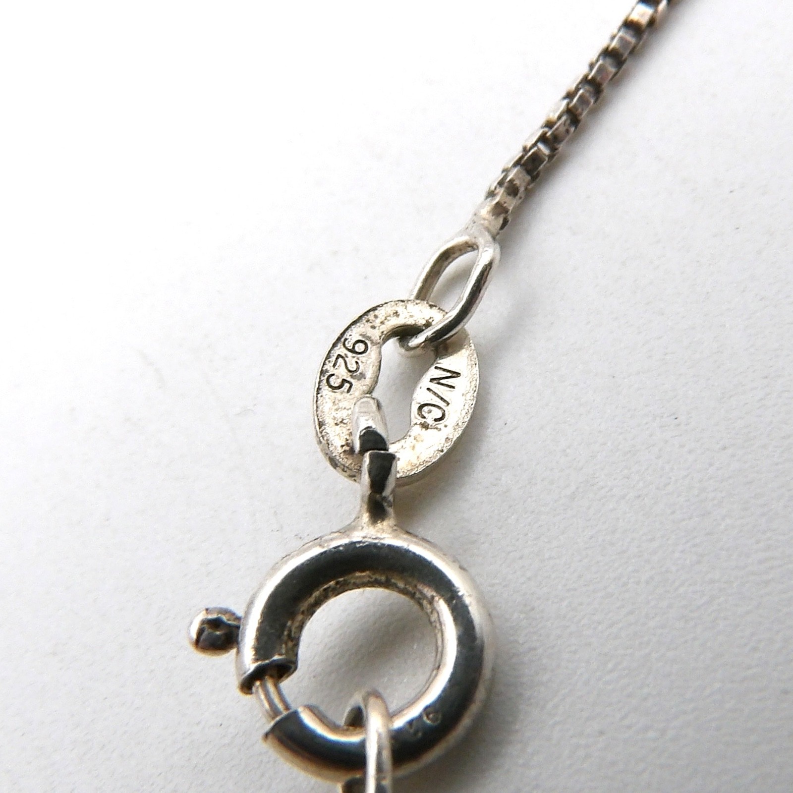 Sterling Silver Venetian Box Link Pendant Chain Necklace 21in 1mm