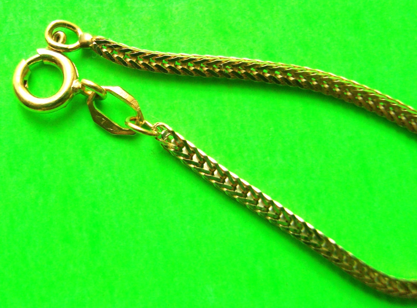 SOLID 18k GOLD NECKLACE Fox Tail Chain w/ CERTIFIED APPRAISAL 9.6 Grams SUPERB