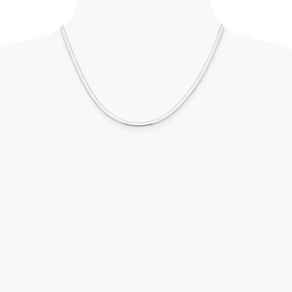Sterling Silver 3mm Magic Herringbone Chain Necklace 16″-24″