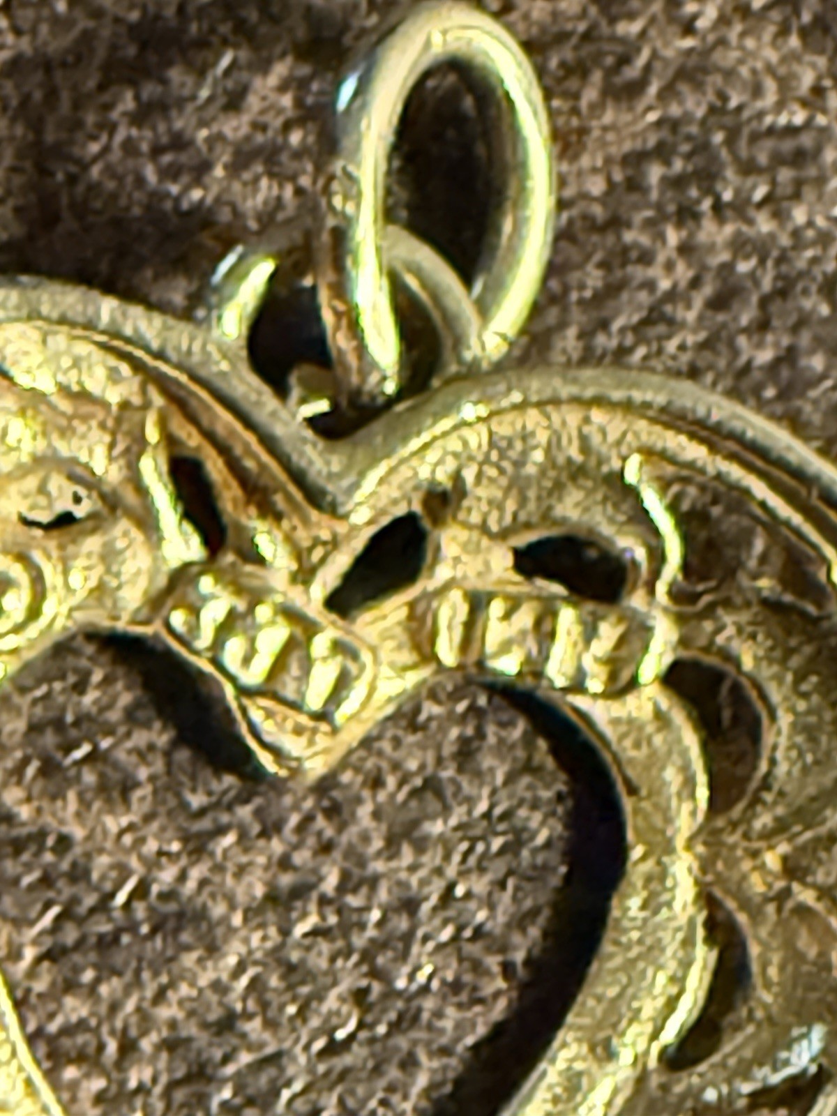 Gold Heart-Shaped Pendant Charm Love Theme Yellow Gold Metal No Stone Jewelry