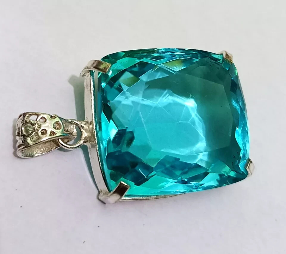 110 Ct+ EGL Certified Natural Blue Topaz 925 Solid Silver Pendant Loose Gemstone