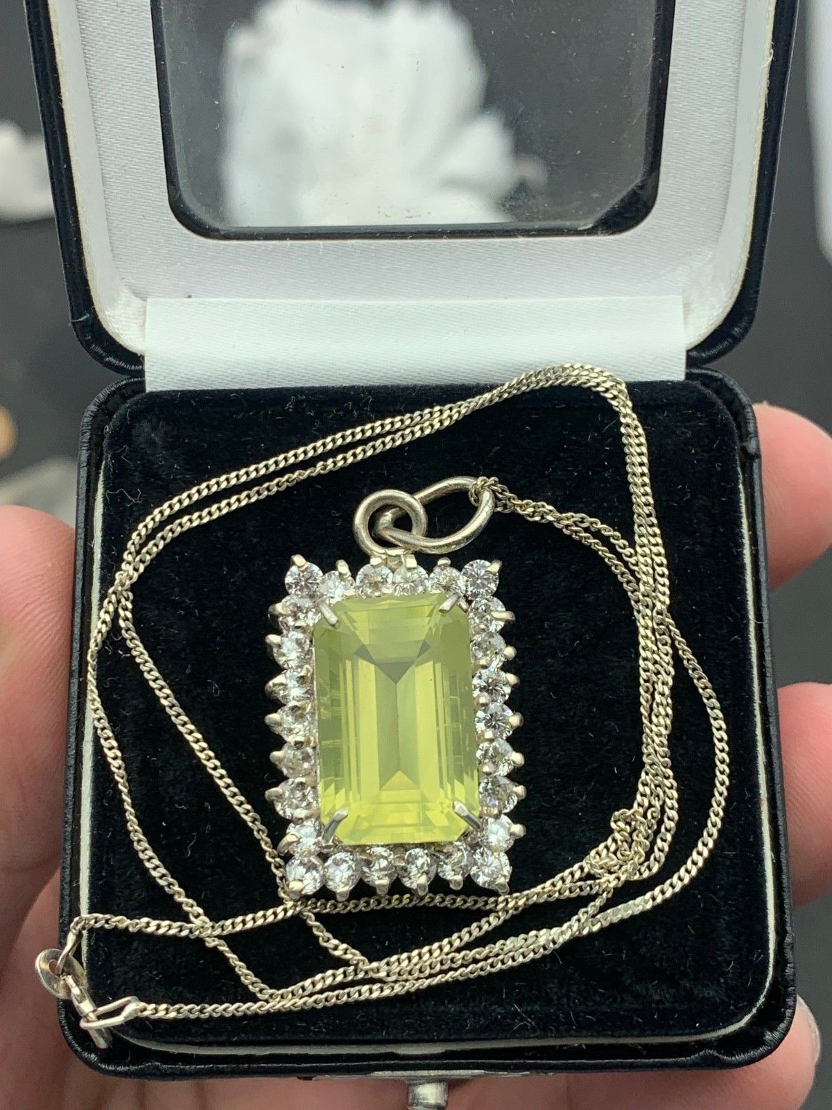 11 Grams Beautiful silver Necklace With Lamen Quartz And Mozonite From Pakistan”