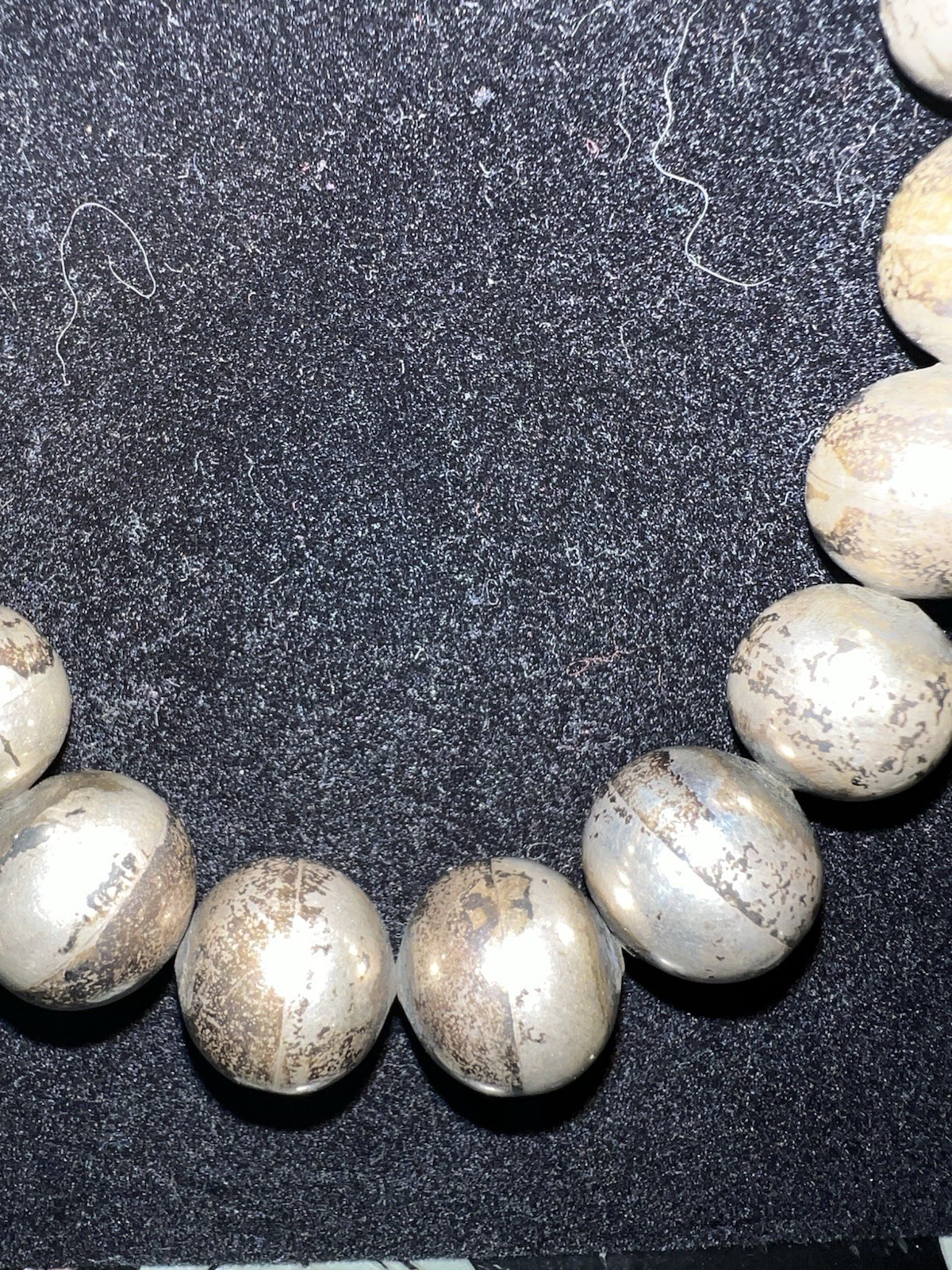 925 Sterling Silver Signed Necklace Mexico TH-31 Chain Box Clasp Navajo Pearl