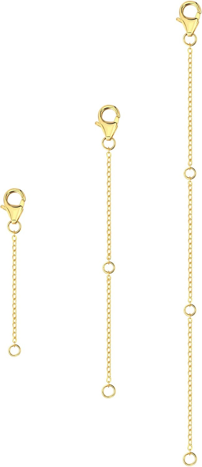 Gold Necklace Extenders,14K Gold Chain Extenders with Lobster Clasp, Durable Pla