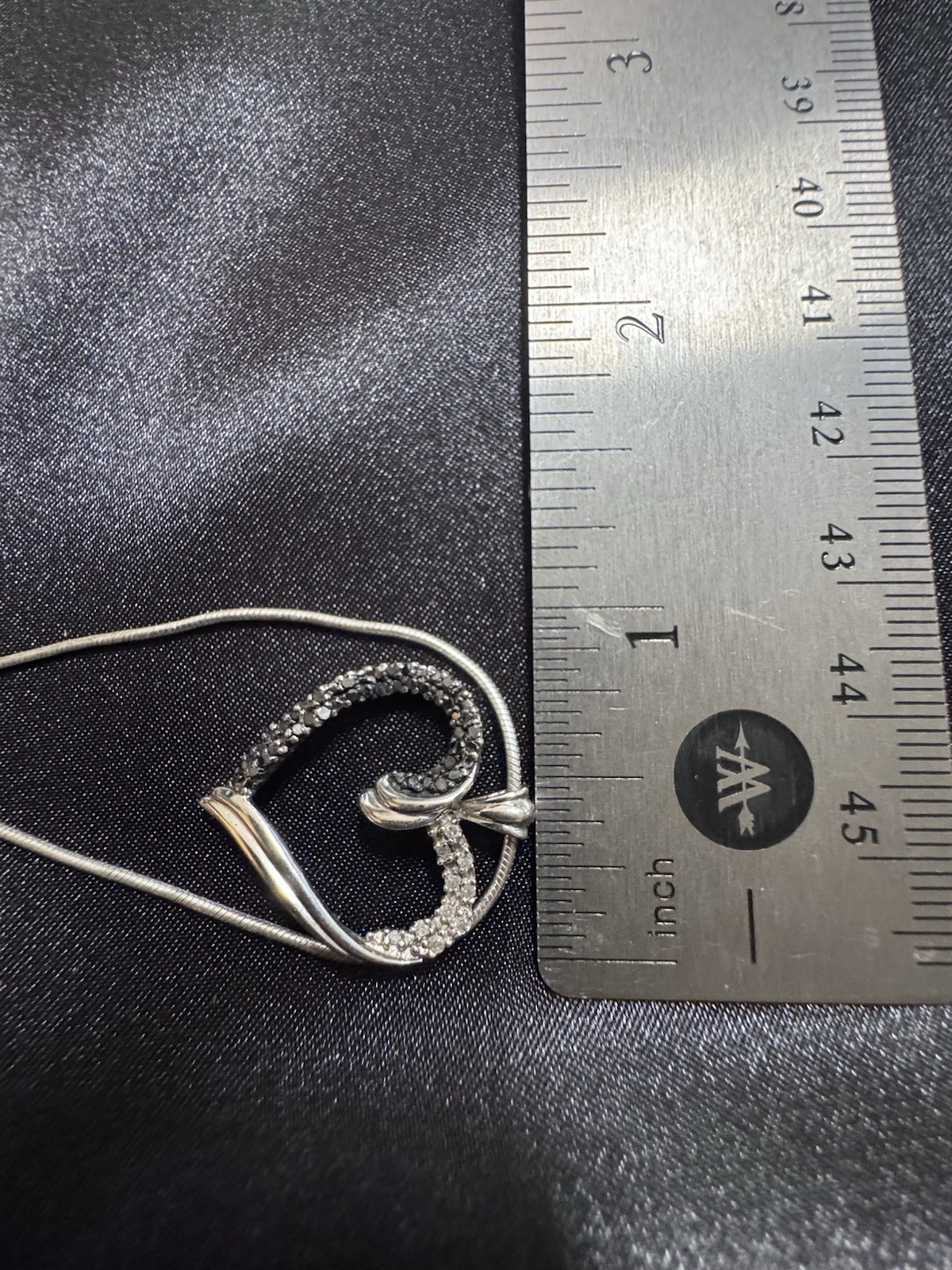 Presidium Tested Diamond Heart Necklace Marked 925 16”