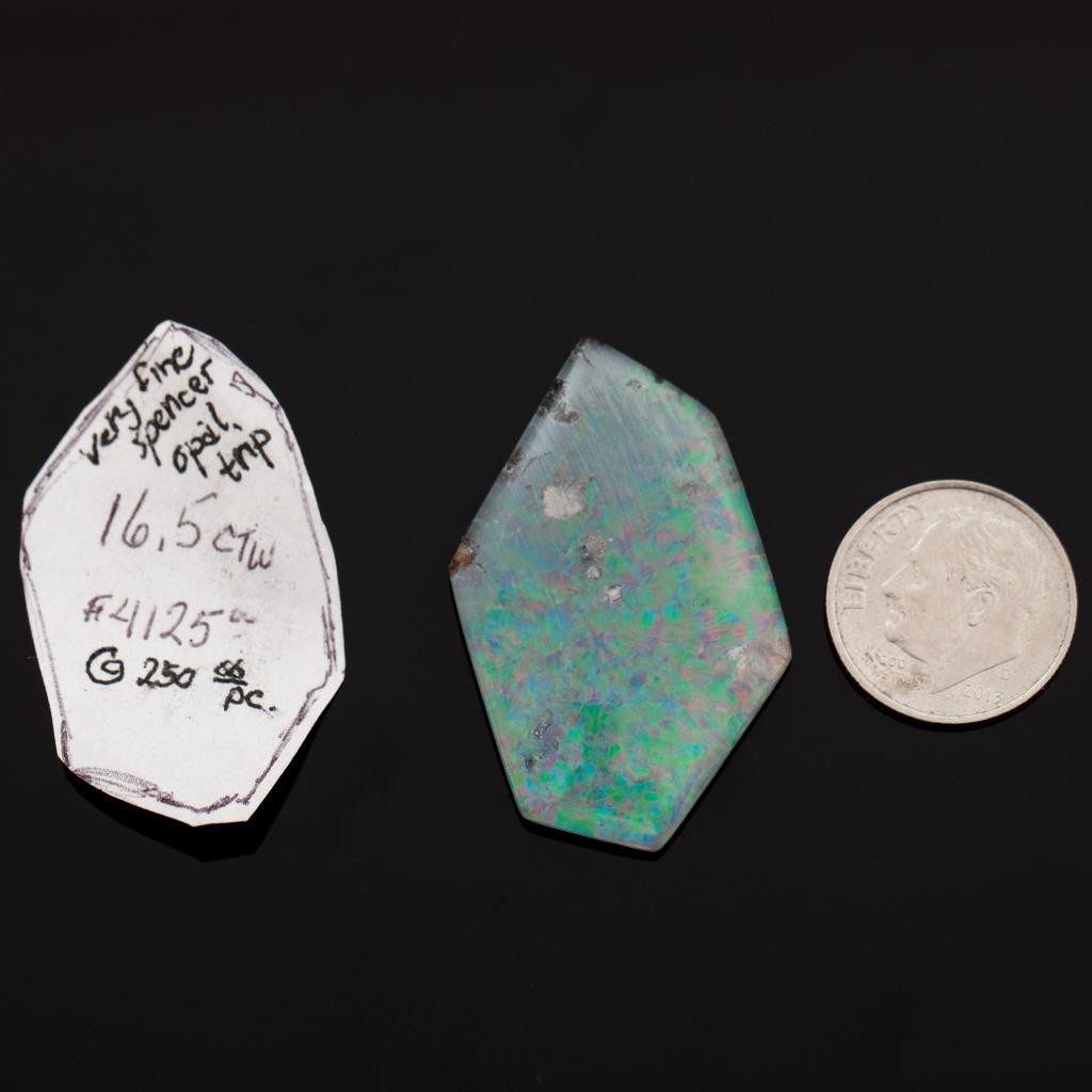 27.5ct Spencer Opal Cab Cabochon Sapphire Blue Triplicate Triplet for Pendant