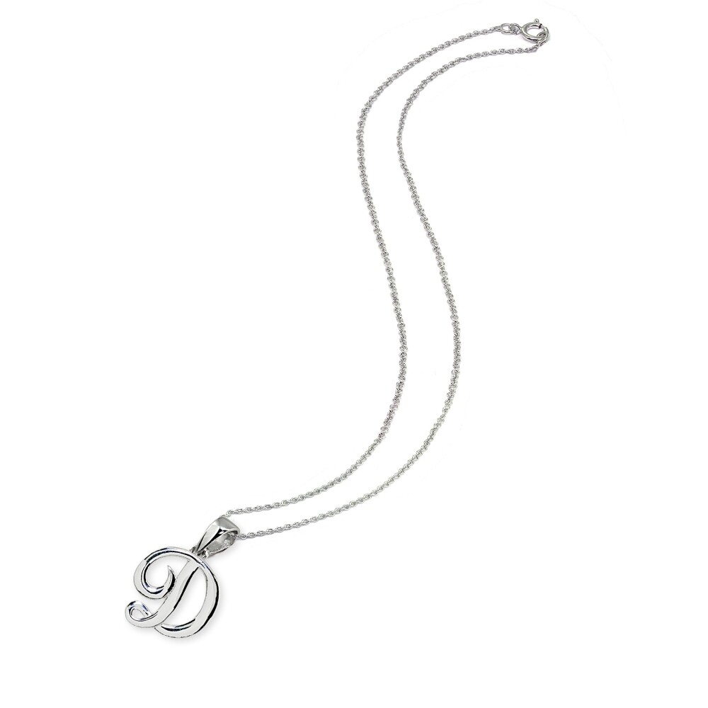 D Letter Initial Alphabet Name Personalized 925 Silver Pendant Necklace