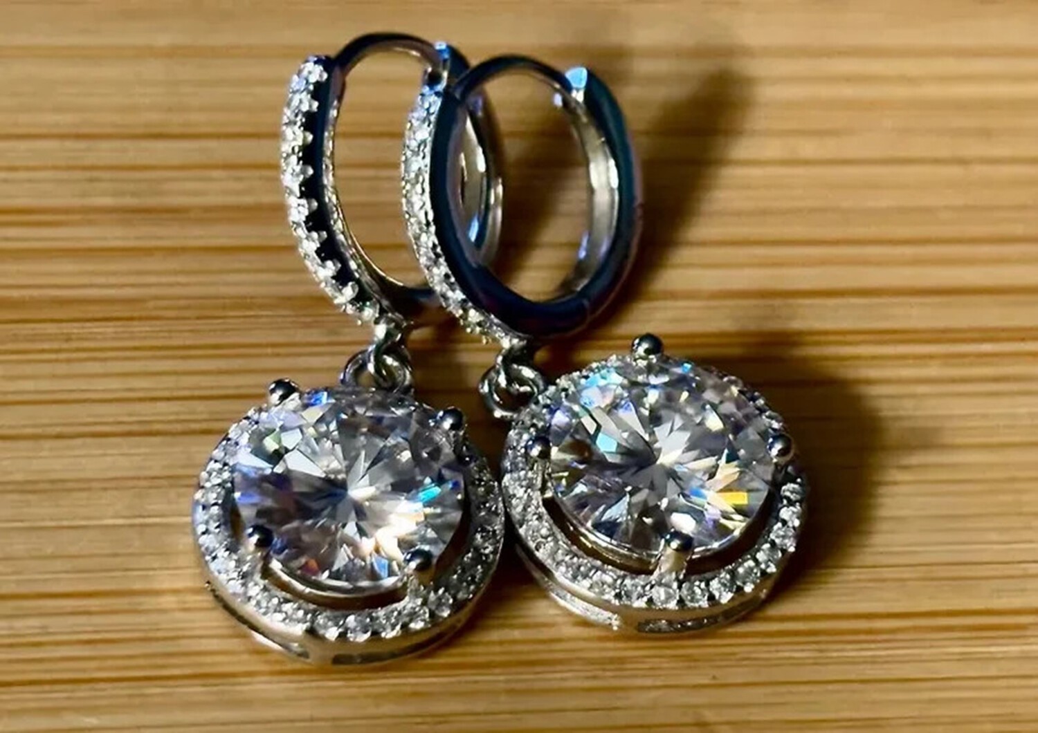 Birthday Gift 7 Ct Round Cut Lab Diamond Drop Pendant 925 Silver for Women
