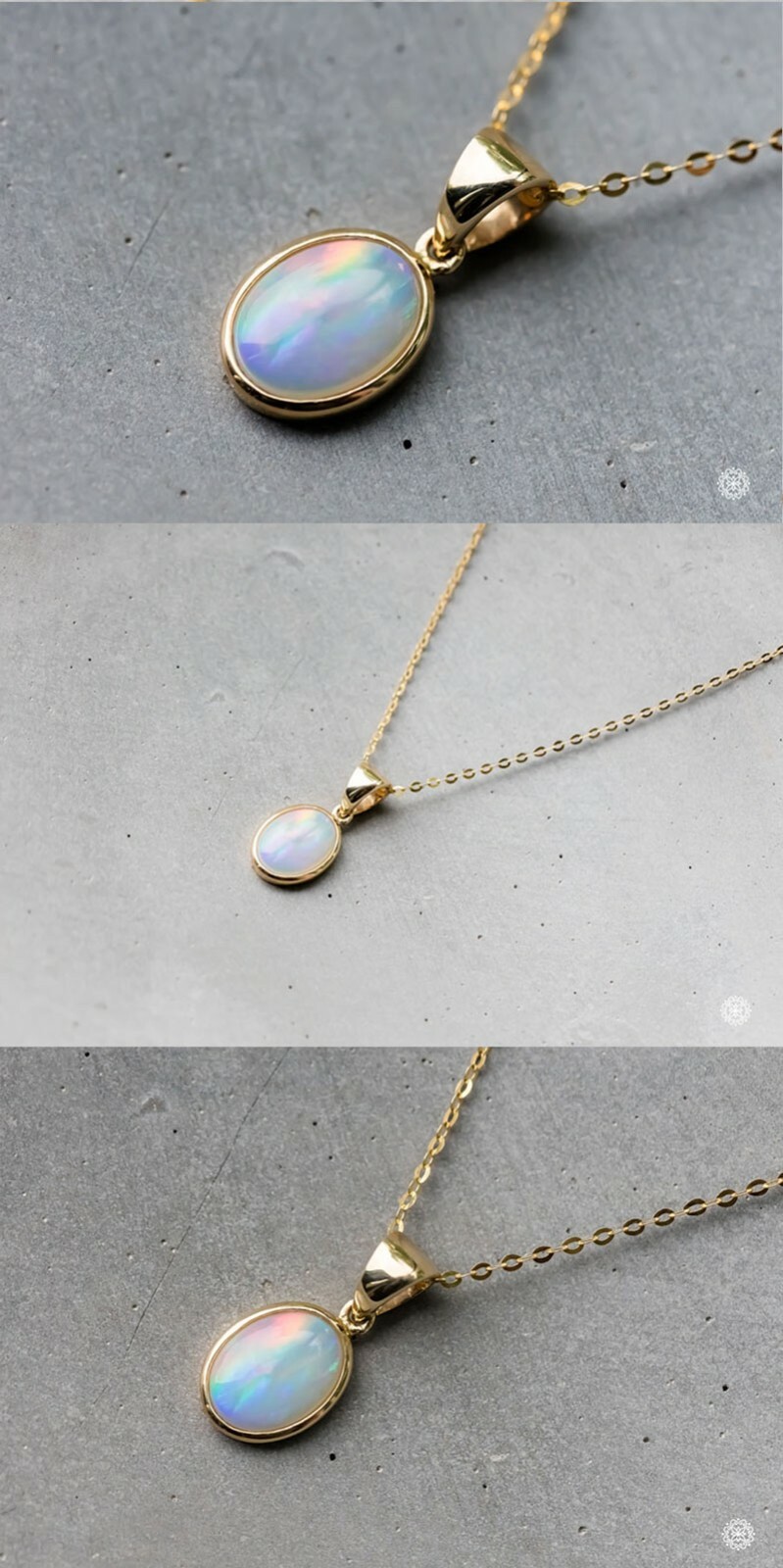 Minimal Oval Australian Solid Opal Pendant & Necklace 18k Yellow Gold Charm