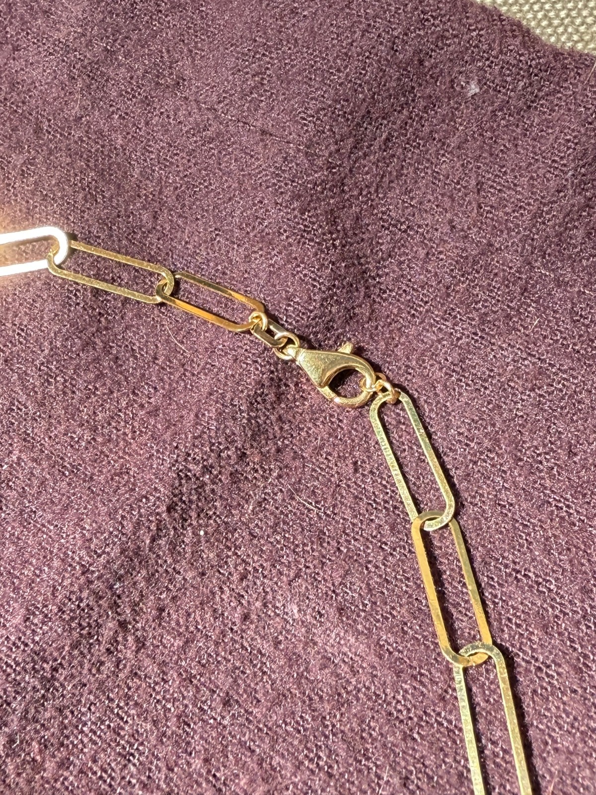 Dubai Design Paper Clip Link Solid 18k Gold Chain Necklace 16″ * Quality * Rare
