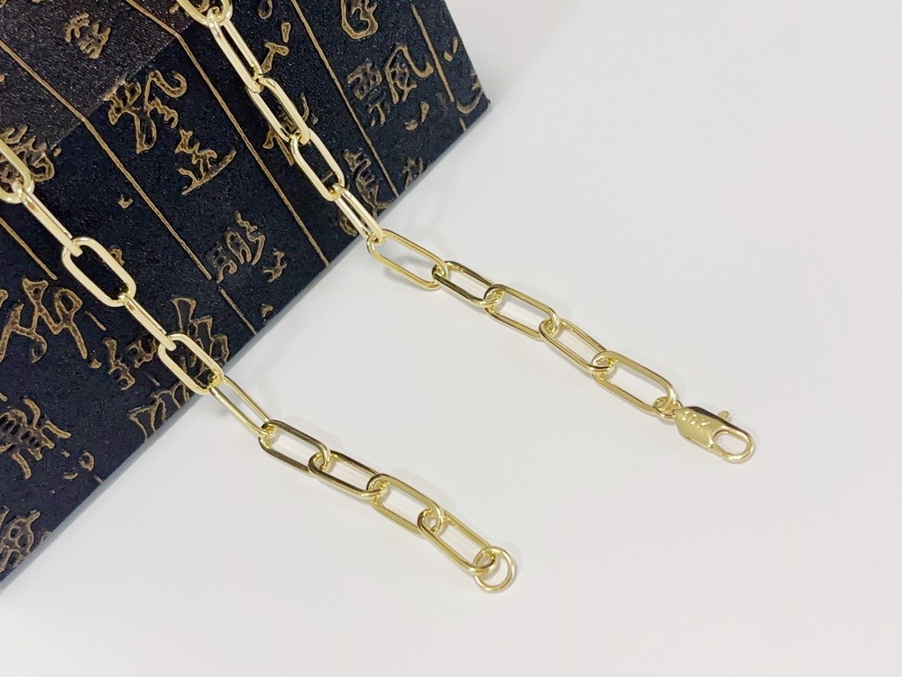 Real Genuine 10K Solid Yellow Gold Paperclip Chain Necklace 24inch 9mm