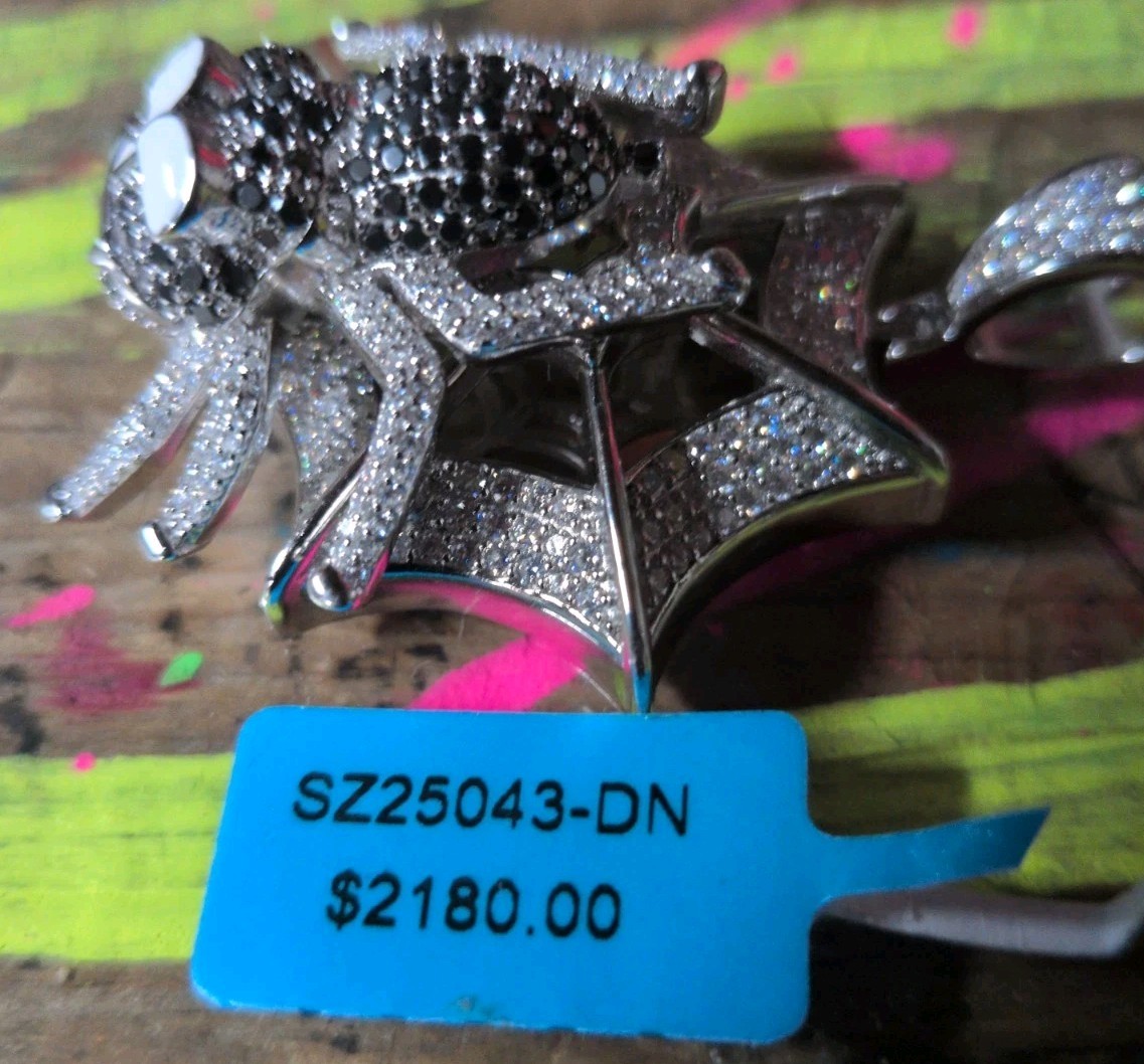 925 Sterling SilverMolssanite 4.17ctw WS D Color Spider Pendant