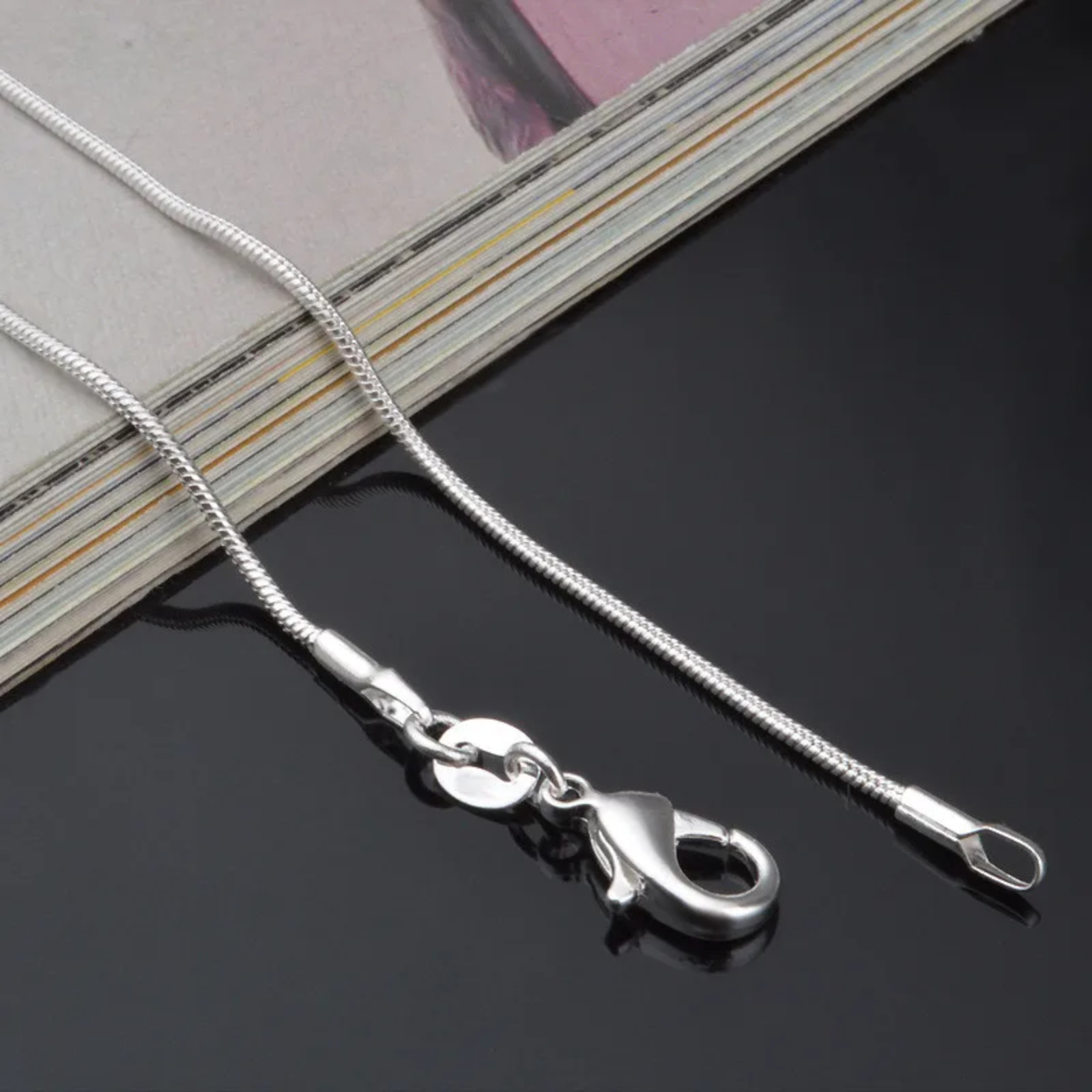 Men&Women’s 925 Sterling Silver Tarnish-Free Italian Snake Chain Necklace 16-24*