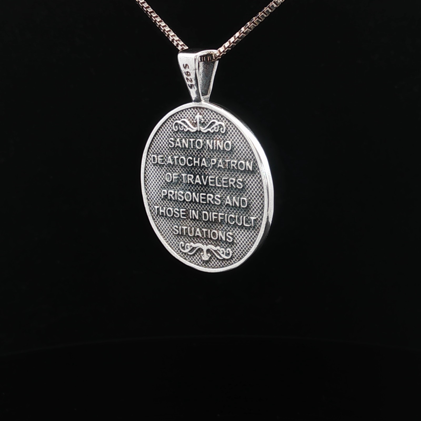 Sterling Silver Santos Nino De Atocha (Holy Infant of Atocha) Necklace