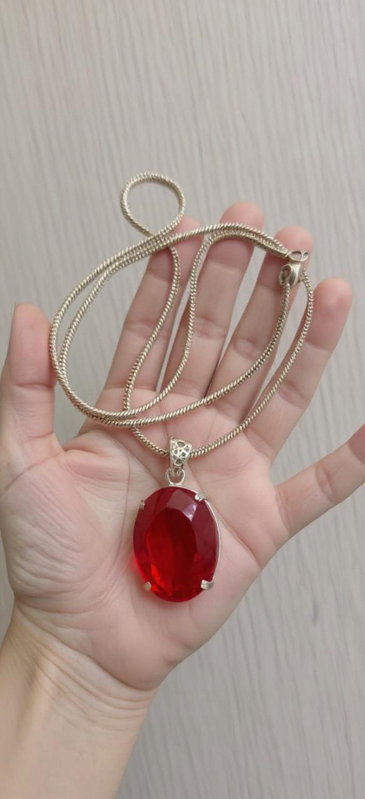 100.20 Ct Natural Red Ruby 925 Sterling Silver Pendant Certified Loose Gemstone