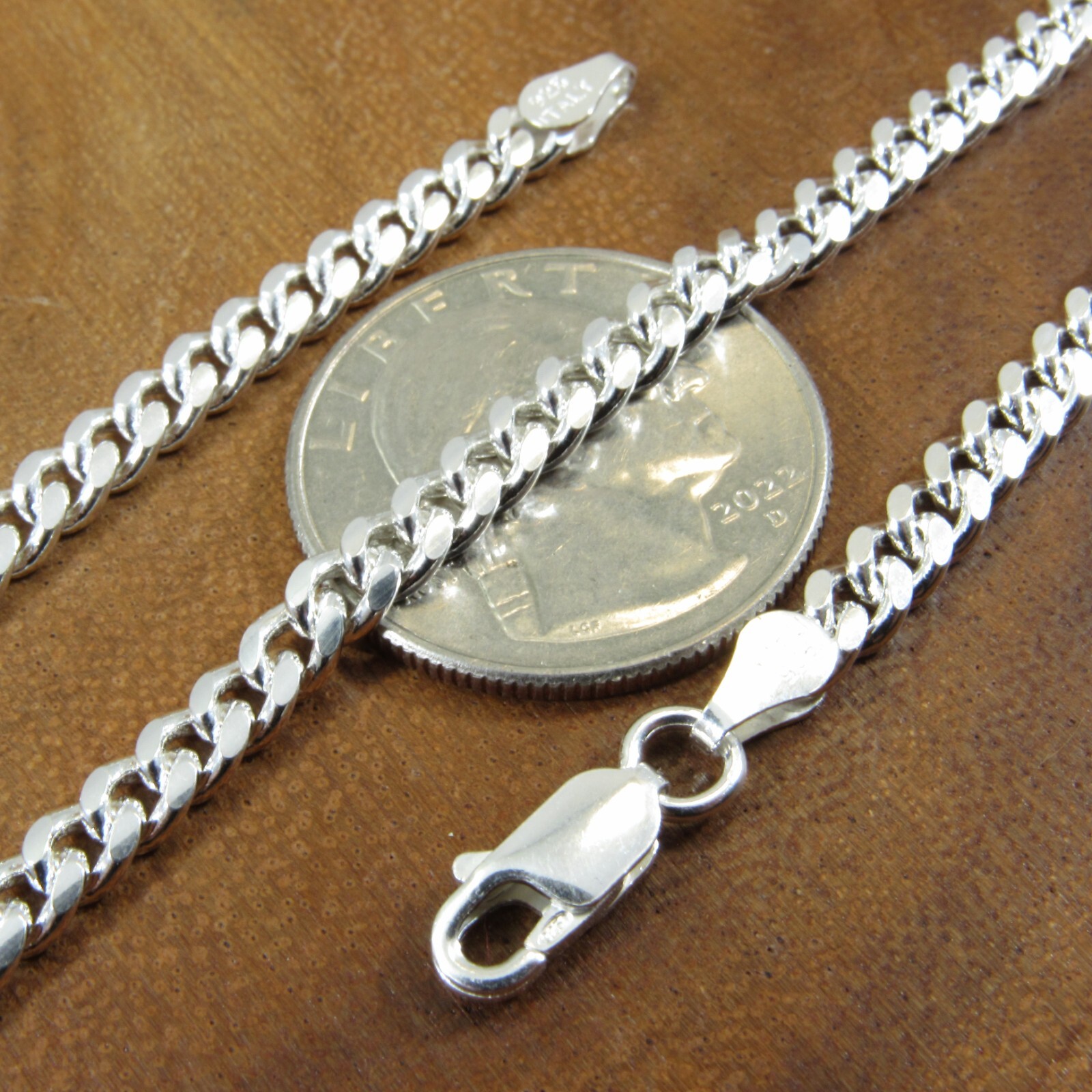 Real Solid Genuine 925 Sterling Silver Men’s Italian MIAMI CUBAN Hip Hop Chain