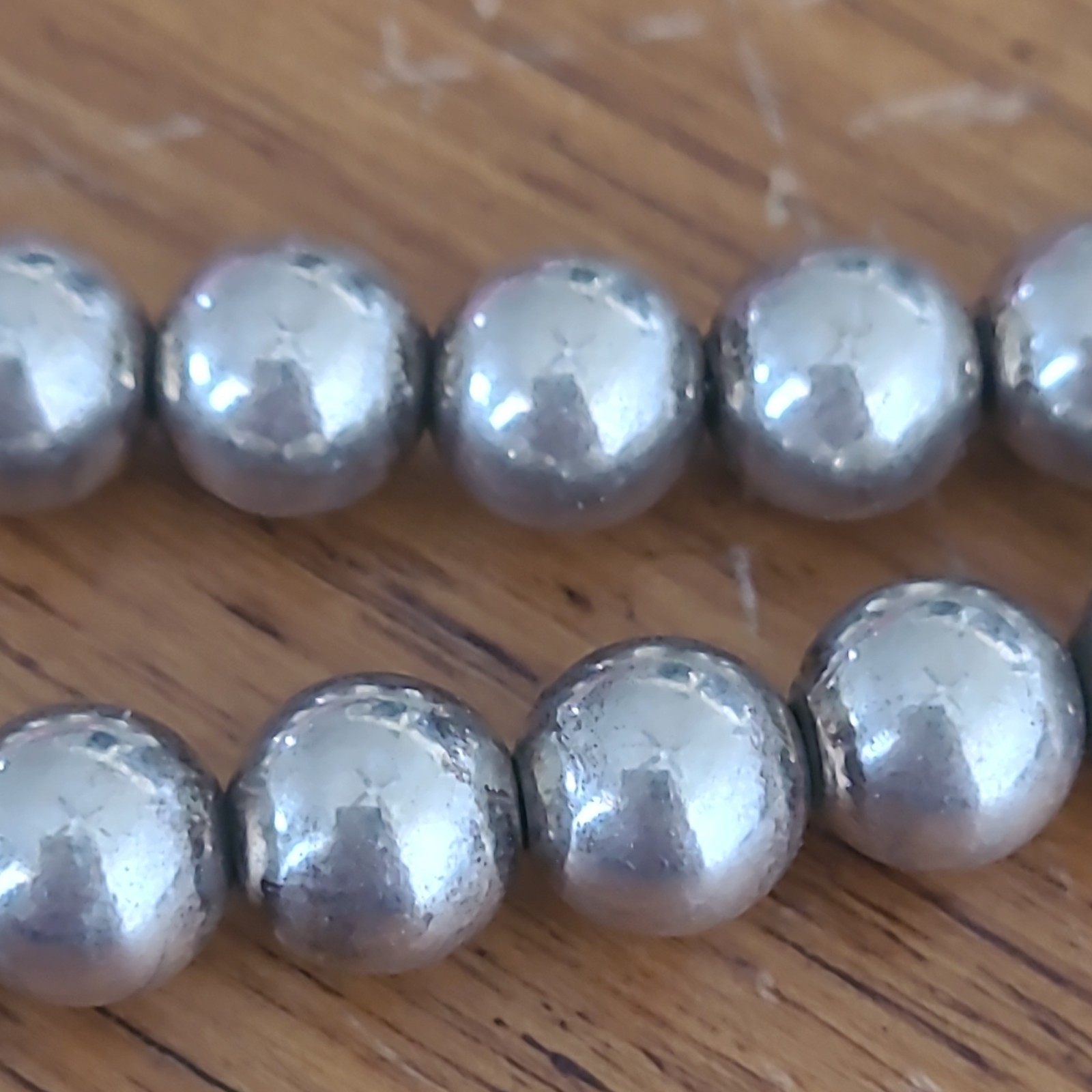 Vtg925 Sterling Silver Graduated Beaded Necklace Lobster Clasp Hallmarked 39gram