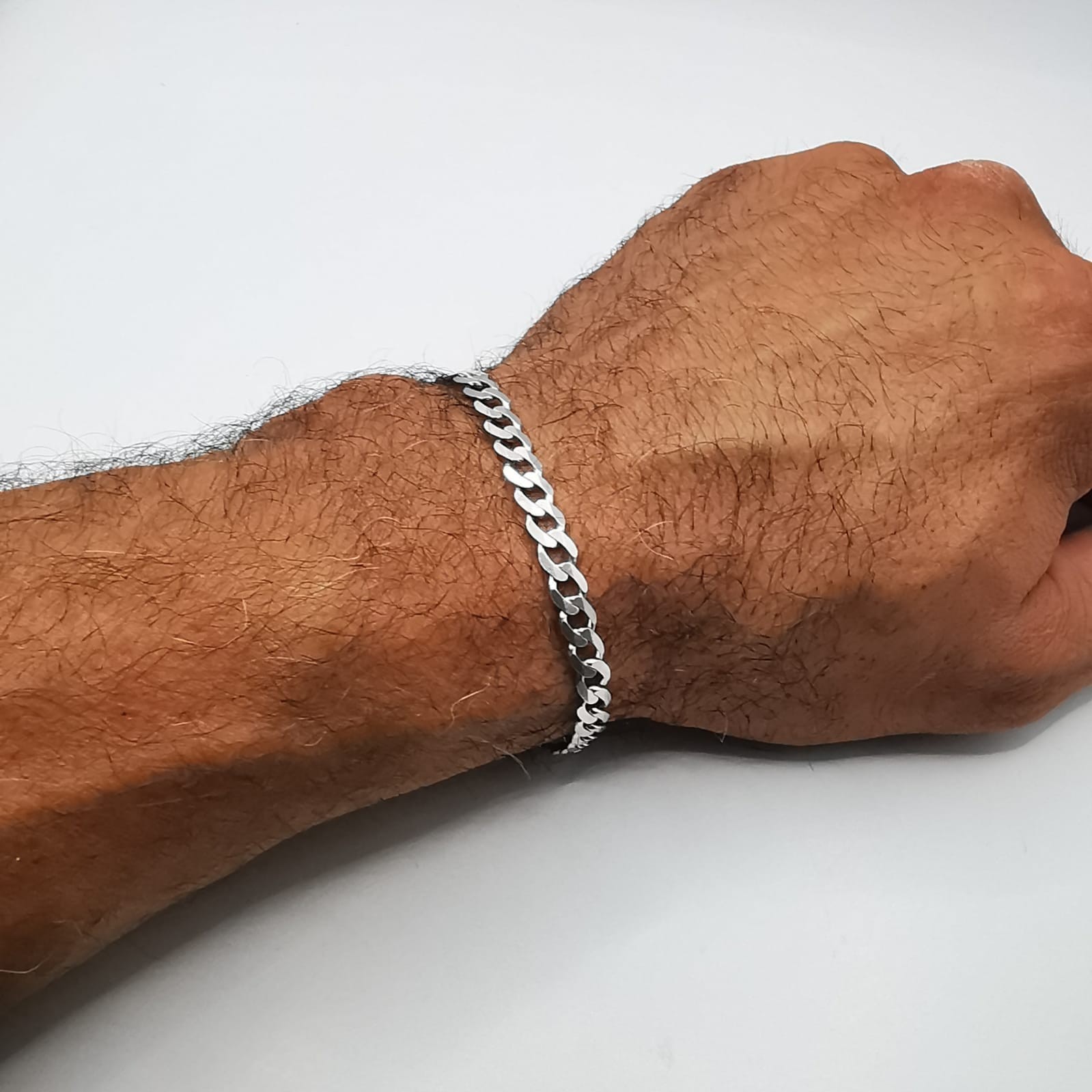 “Solid 925 Sterling Silver Curb Link Bracelet, 7.92g, High Quality Jewelry”
