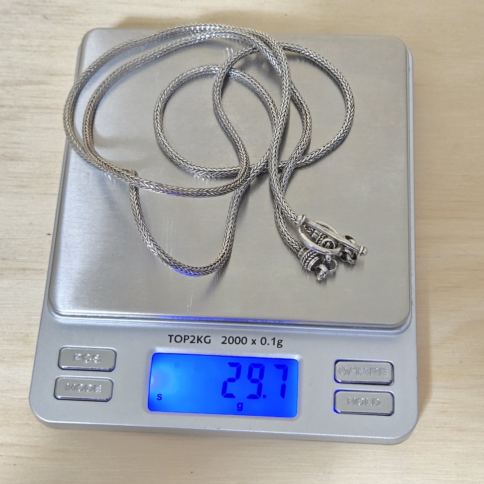 Bali Suarti Spiga Sterling Silver Thick Wheat Chain Necklace Silver 31″ 29.7g