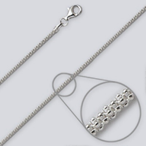 Popcorn Chain 1.7mm .925 Sterling Silver Necklace 16″ Lobster Clasp
