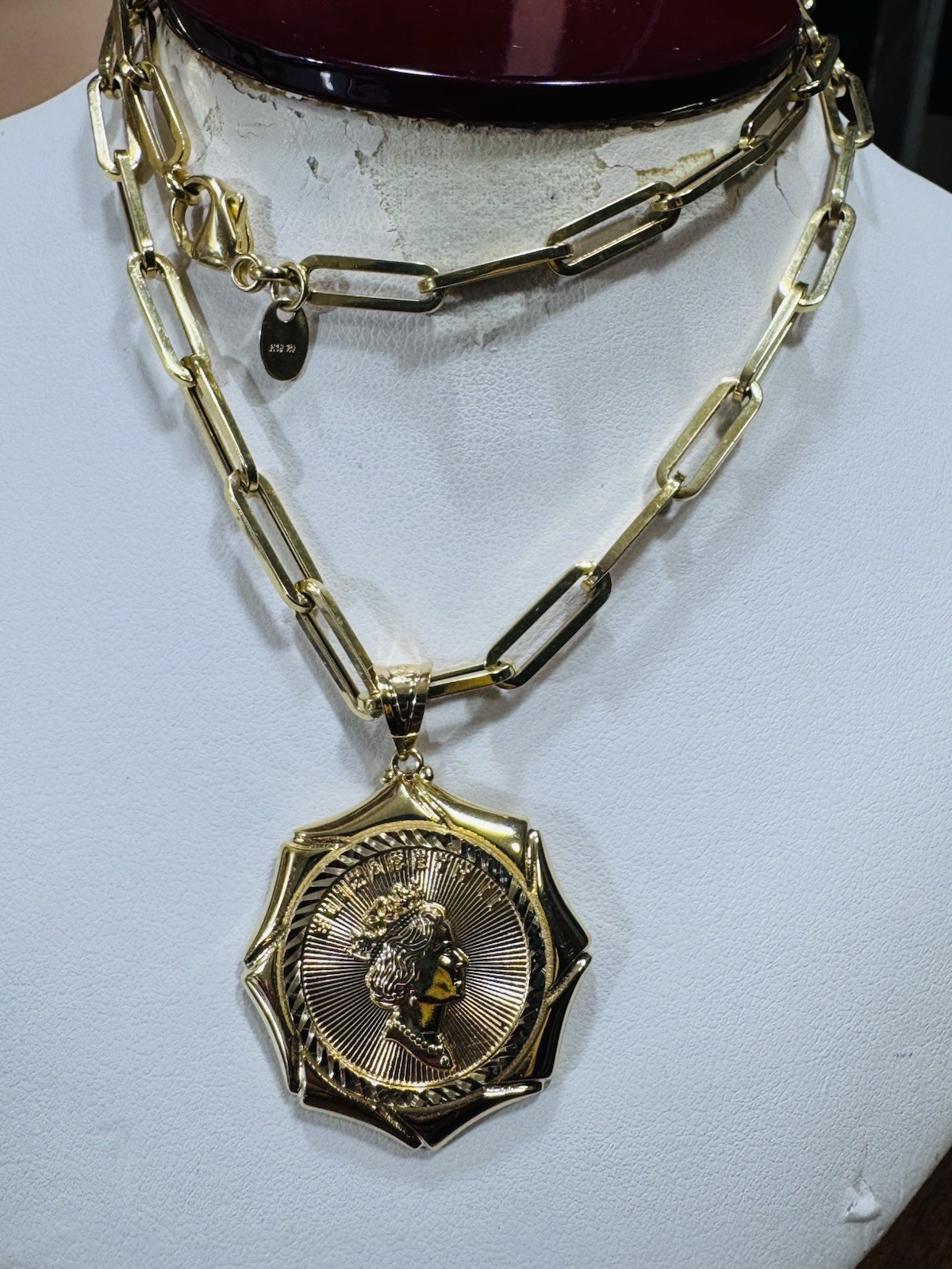 18K 750 Genuine Saudi UAE Real Fine Gold Queen Set Necklace 20” Inch 14.9g 4.5mm