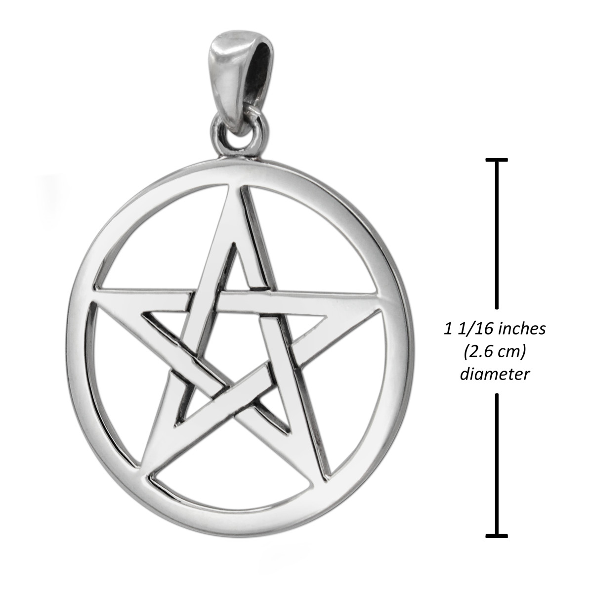 Solid 925 Sterling Silver Pentacle Necklace Pentagram Wicca Jewelry (16-30″)