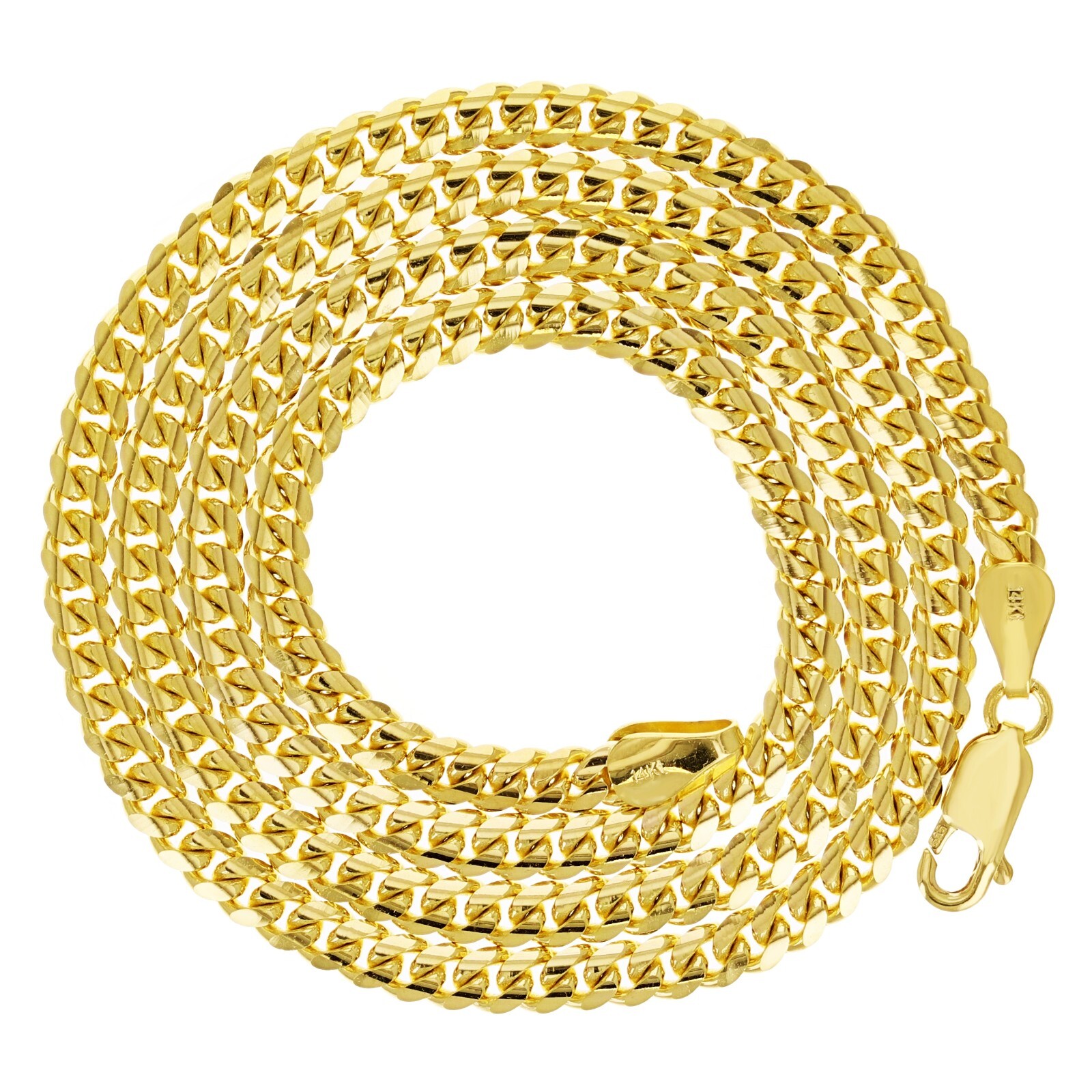 Italian 14k Yellow Gold Solid Miami Cuban Chain Necklace 20″ 4mm 25.7 grams