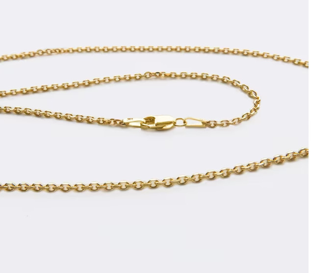 14k Yellow Gold 16″ Solid Cable Link Pendant Chain/Necklace 1.7 mm 3.4 Grams