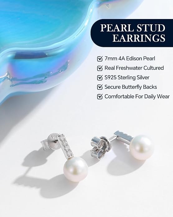 6-7mm AAAA+ Real Freshwater Pearl Necklace for Women, 18K Gold Plated 925 Sterli