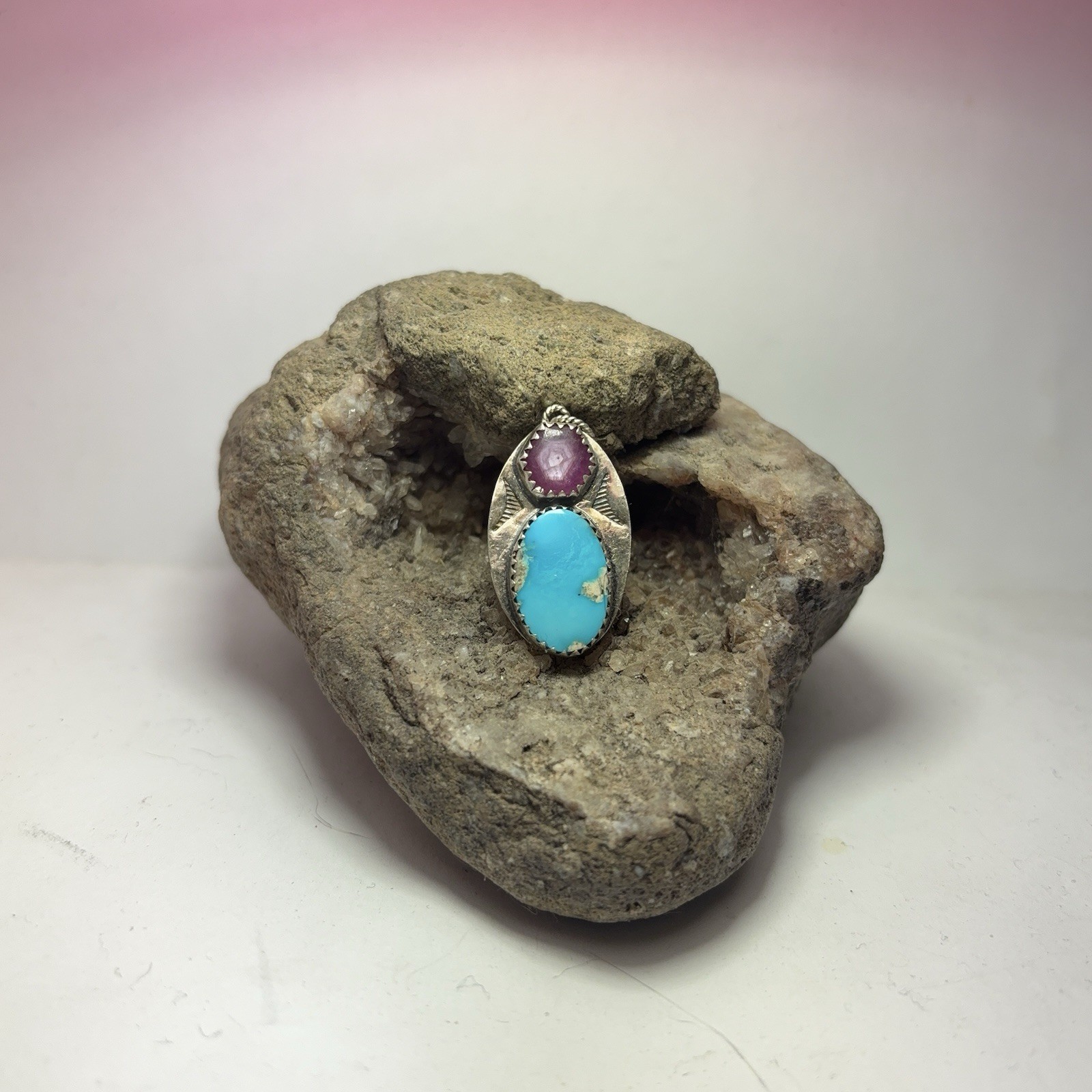 16 Ct Tw Natural Morenci, Arizona Turquoise & Ruby Sterling Silver Gem Pendant