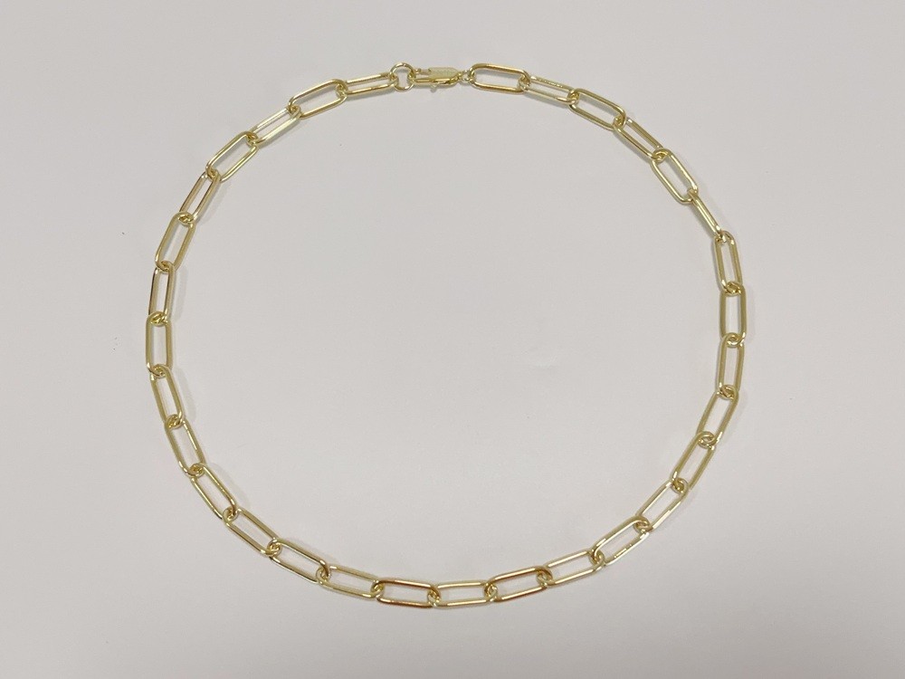 Real Genuine 10K Solid Yellow Gold Paperclip Chain Necklace 24inch 9mm