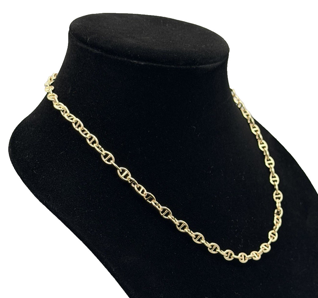 18K Gold Filled 20″ Alternating Mariner Link Chain 5.8mm New
