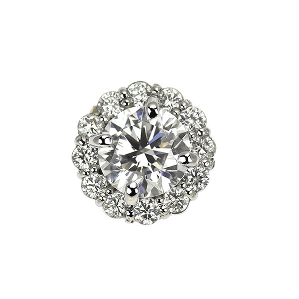Brand New Pt950 Diamond Pendant Top 0.606ct F SI1 VG D0.17ct [ESCORE] free shipp