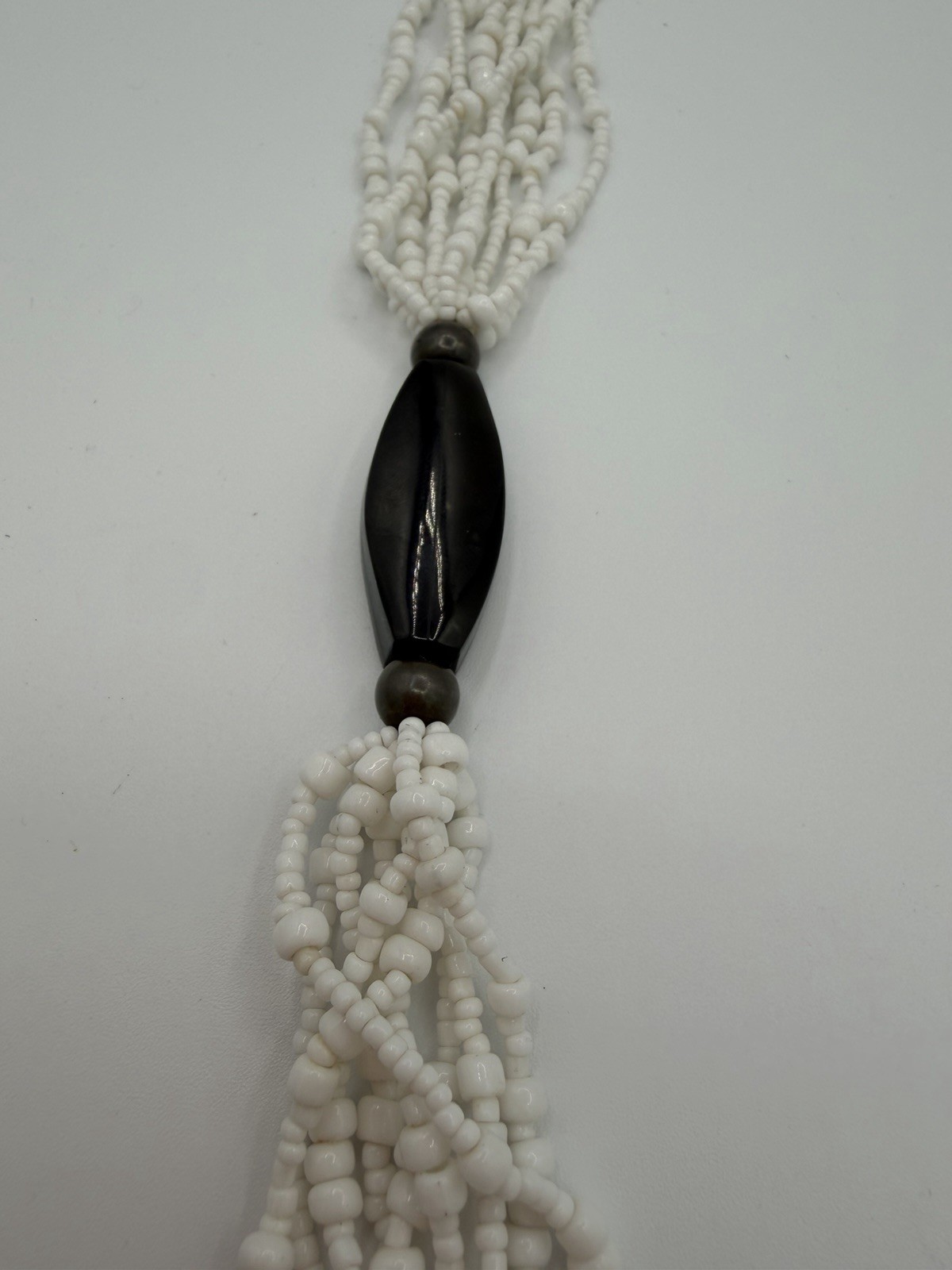 Silpada Multi-Strand White Seed Bead Necklace | Sterling Silver Toggle | Boho