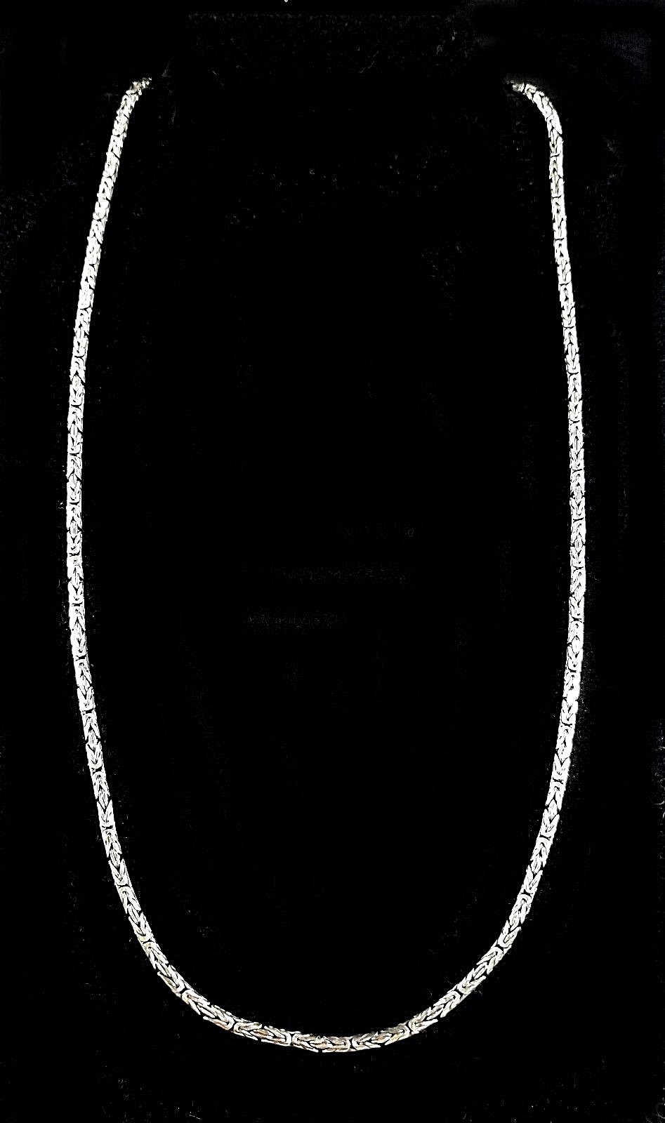 2.5MM Handmade Solid 925 Sterling Silver Balinese BYZANTINE Chain Necklace Bali