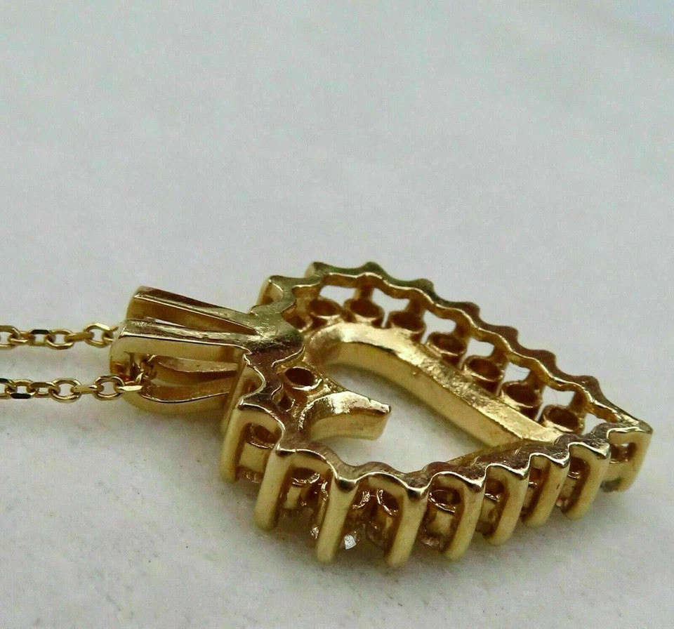 1CT Round Lab-Created Diamond Heart Pendant For Womens 14K Yellow Gold Plated