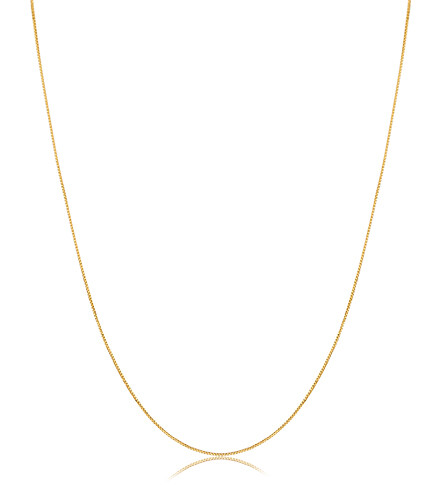 18k Solid Yellow Gold Venetian Necklace Chain 45cm for Women and Teens