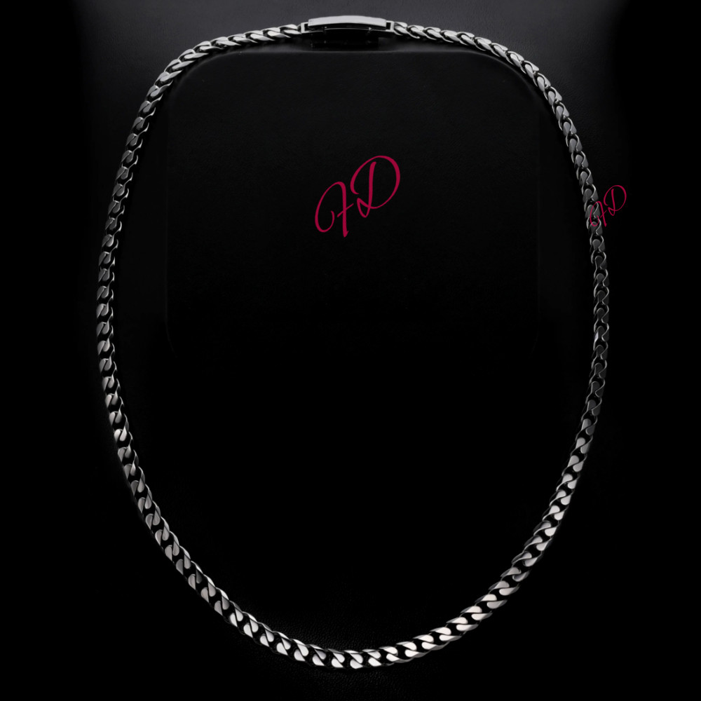 Width 6 MM 950 Platinum Mens Miami Cuban Chain Necklace Length 24 Inches